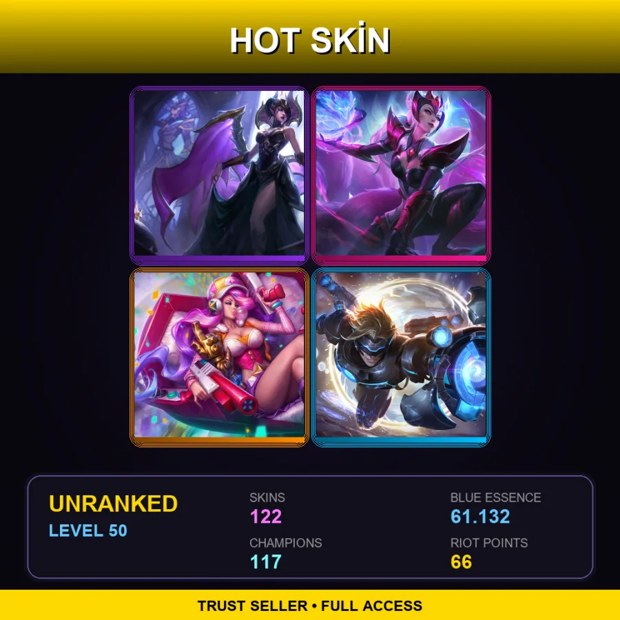 EUW | Lv50 | Unranked | 122 Skin | 117 Champ