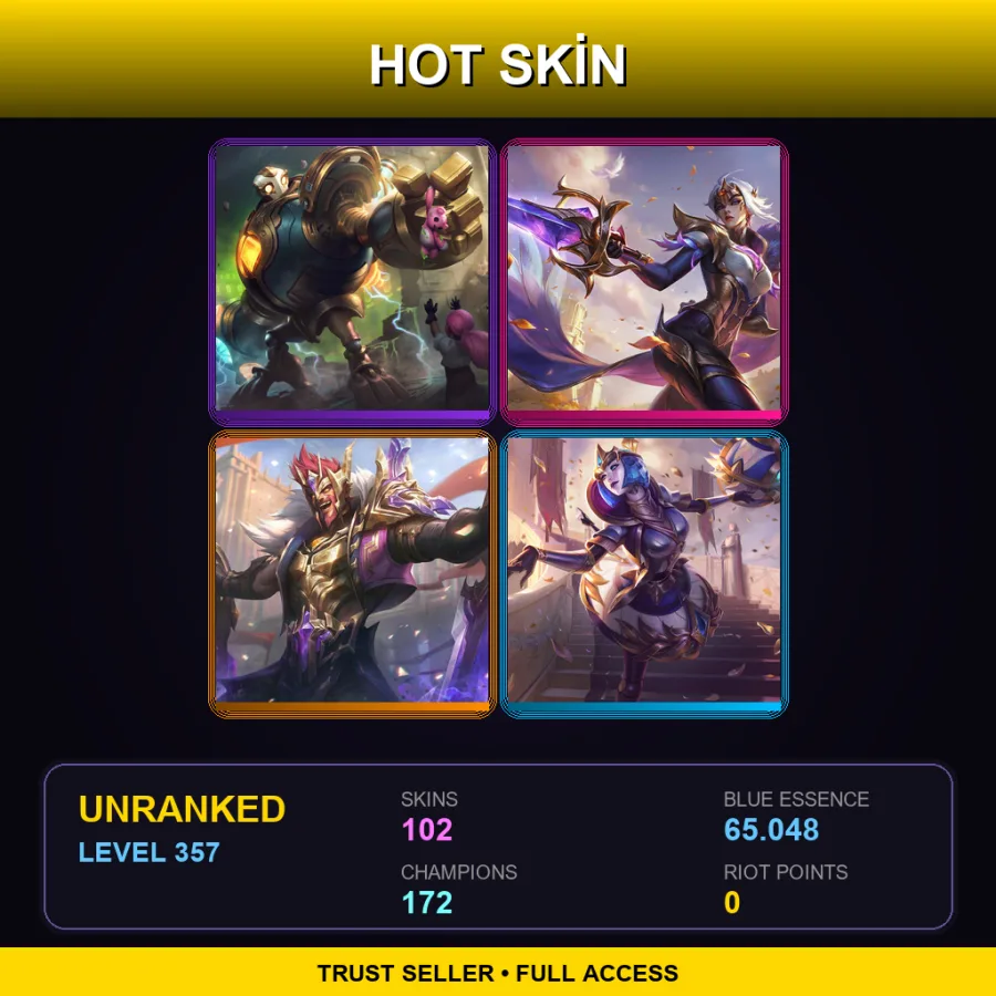LAN | Lv357 | Unranked | 102 Skin | 172 Champ — Conqueror Varus