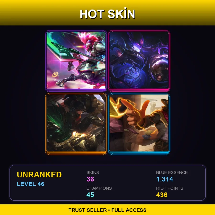 NA | Lv46 | Unranked | 36 Skin | 45 Champ