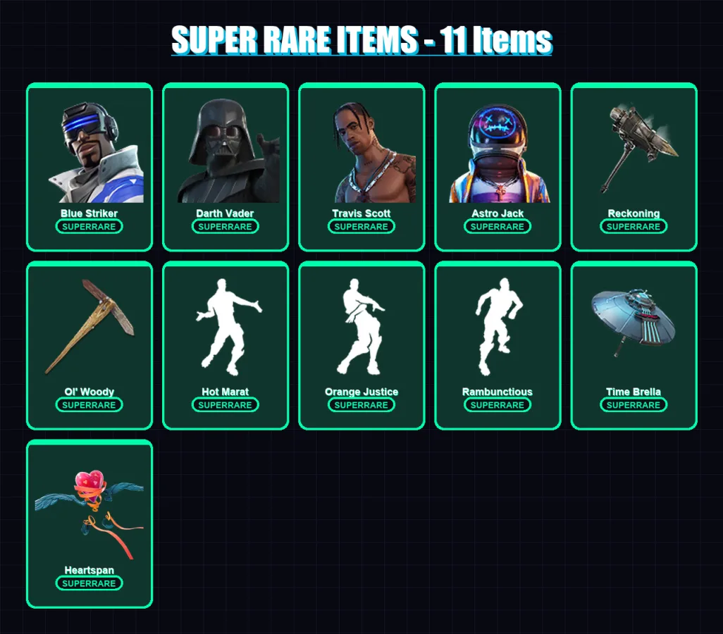 [PS4/PS5/XBOX/PC] | Blue Striker | Darth Vader | Travis Scott | Astro Jack | Twyn | 235 skin | 242 pickaxe | 201 emote | 203 glider | Lv2815
