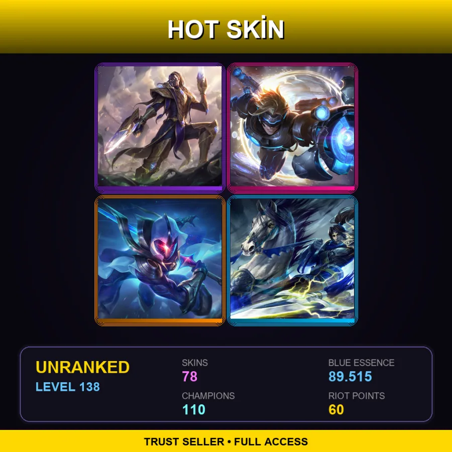 LAN | Lv138 | Unranked | 78 Skin | 110 Champ
