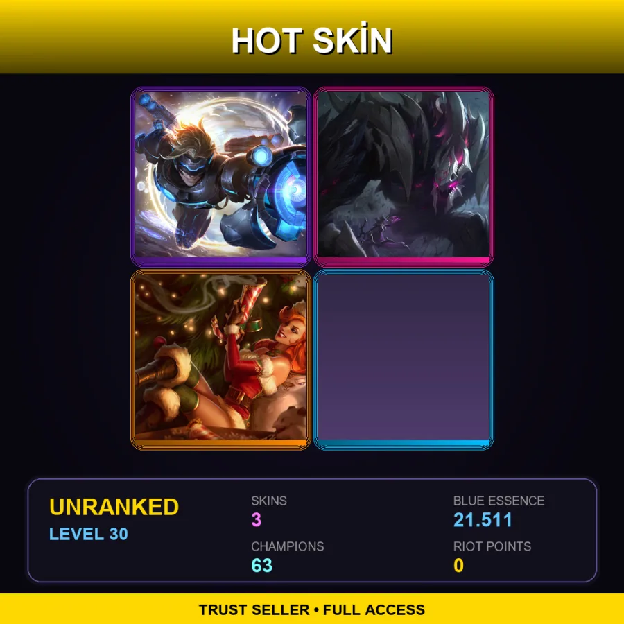 VN | Lv30 | Unranked | 3 Skin | 63 Champ
