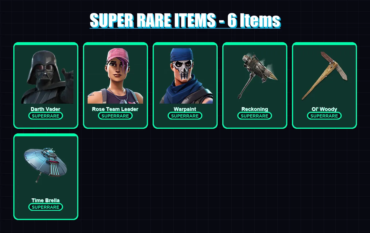 [PC/XBOX/PSN] | Darth Vader | Rose Team Leader | Warpaint | Valeria | Wukong | 81 skin | 84 pickaxe | 71 emote | 81 glider | Lv1004