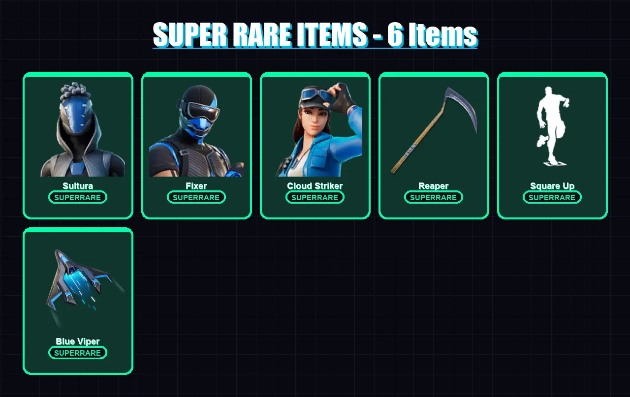 [PC/XBOX] | Sultura | Fixer | Cloud Striker | Fade | Gear Specialist Maya | 32 skin | 43 pickaxe | 53 emote | 36 glider | Lv806
