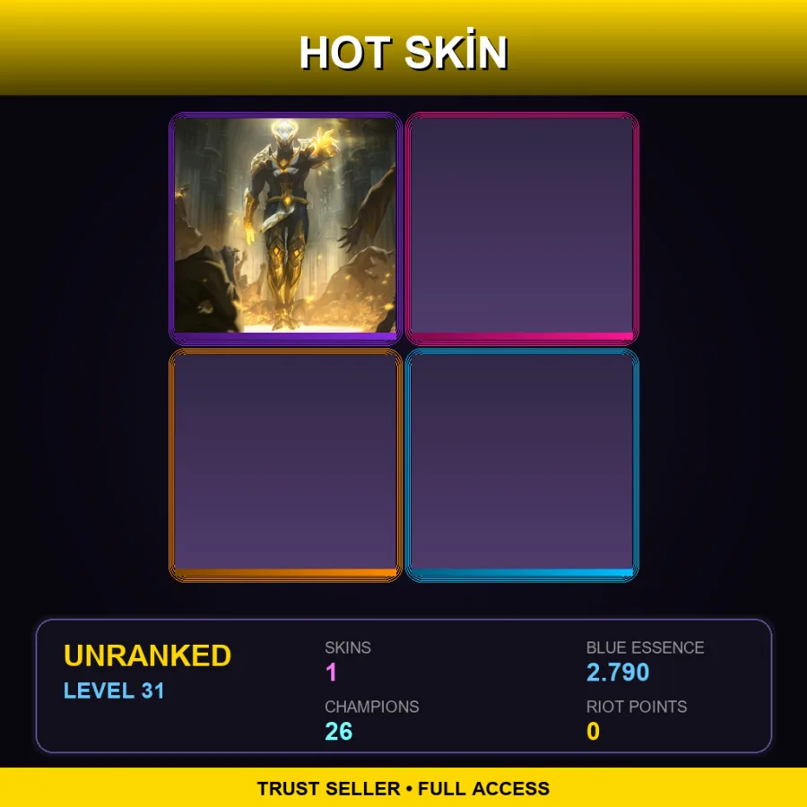 EUW | Lv31 | Unranked | 1 Skin | 26 Champ — LoL account