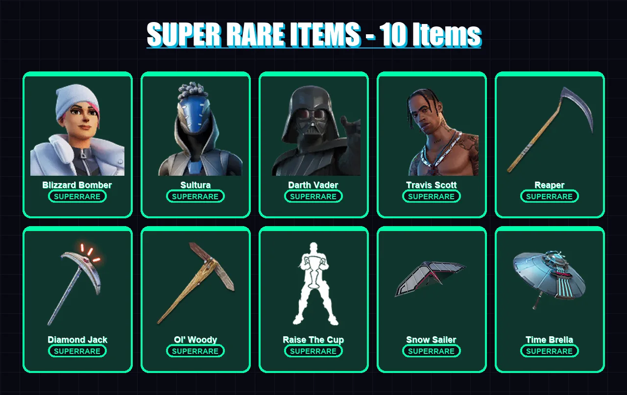 [PS4/PS5/XBOX/PC] | Blizzard Bomber | Sultura | Darth Vader | Travis Scott | Spectra Knight | 437 skin | 399 pickaxe | 399 emote | 247 glider | Lv40