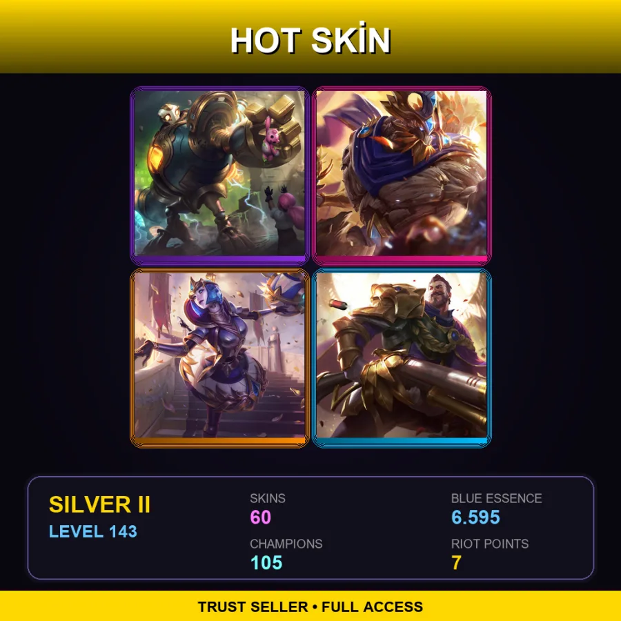 SG | Lv143 | Silver II | 60 Skin | 105 Champ