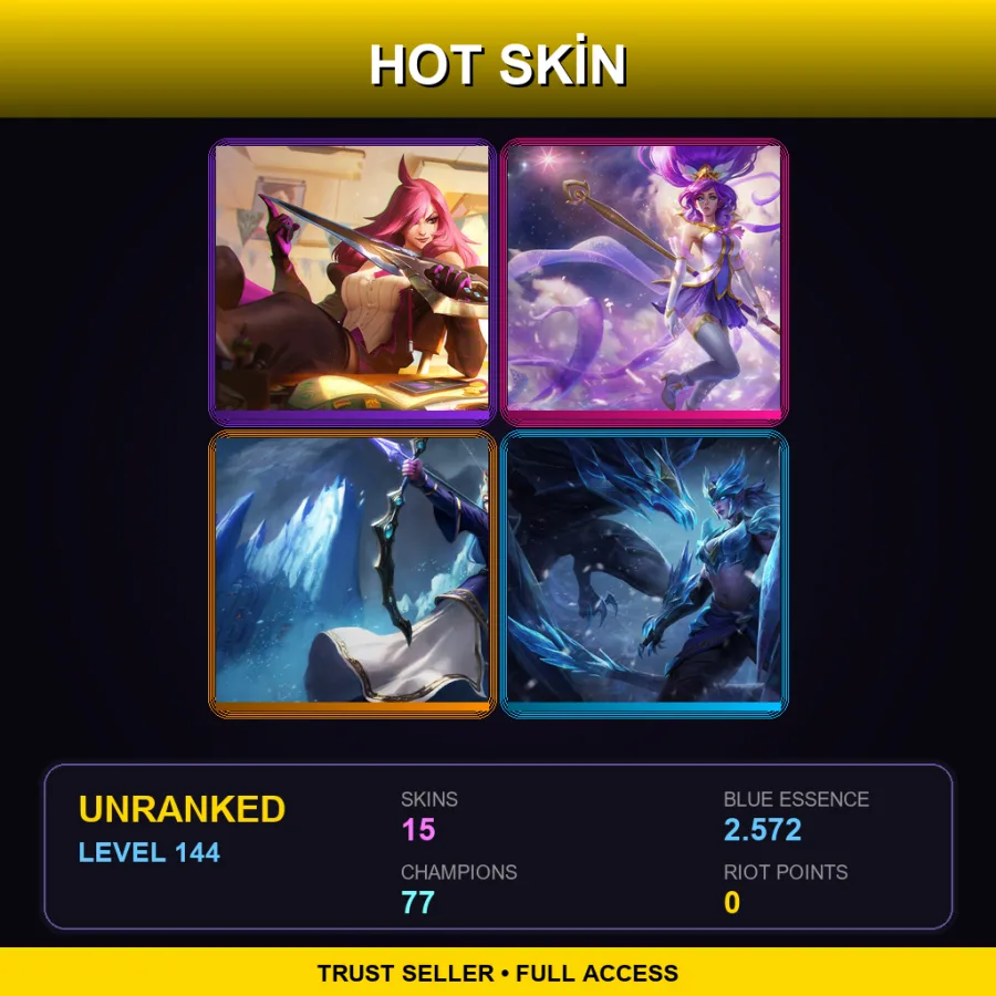 ME | Lv144 | Unranked | 15 Skin | 77 Champ