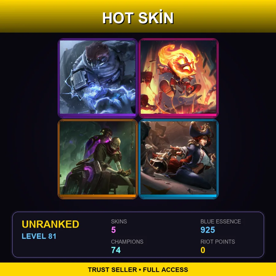 LAS | Lv81 | Unranked | 5 Skin | 74 Champ