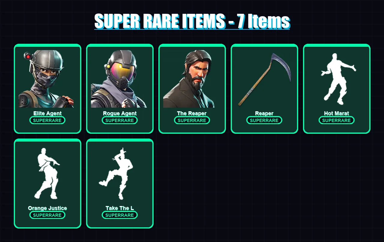 [PC/XBOX/PSN] | Elite Agent | Rogue Agent | The Reaper | Hybrid | Valeria | 57 skin | 71 pickaxe | 65 emote | 58 glider | Lv1109 — Fortnite account
