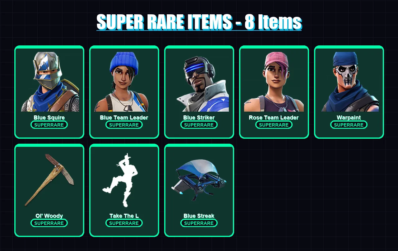 [PC/XBOX/PSN] | Blue Squire | Blue Team Leader | Blue Striker | Rose Team Leader | Warpaint | 13 skin | 17 pickaxe | 10 emote | 13 glider | Lv81 — Fortnite account