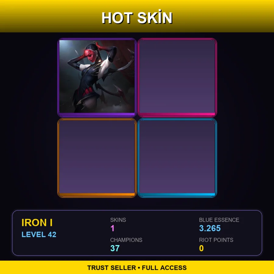TR | Lv42 | Iron I | 1 Skin | 37 Champ — LoL account