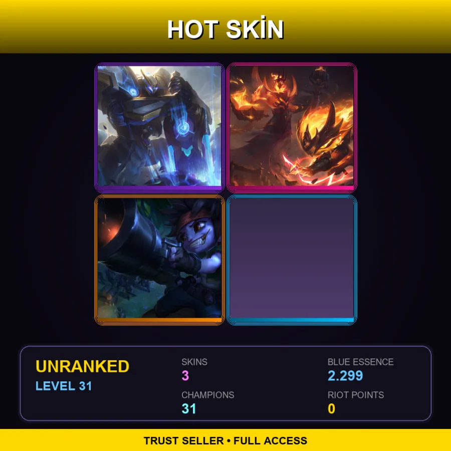 RU | Lv31 | Unranked | 3 Skin | 31 Champ