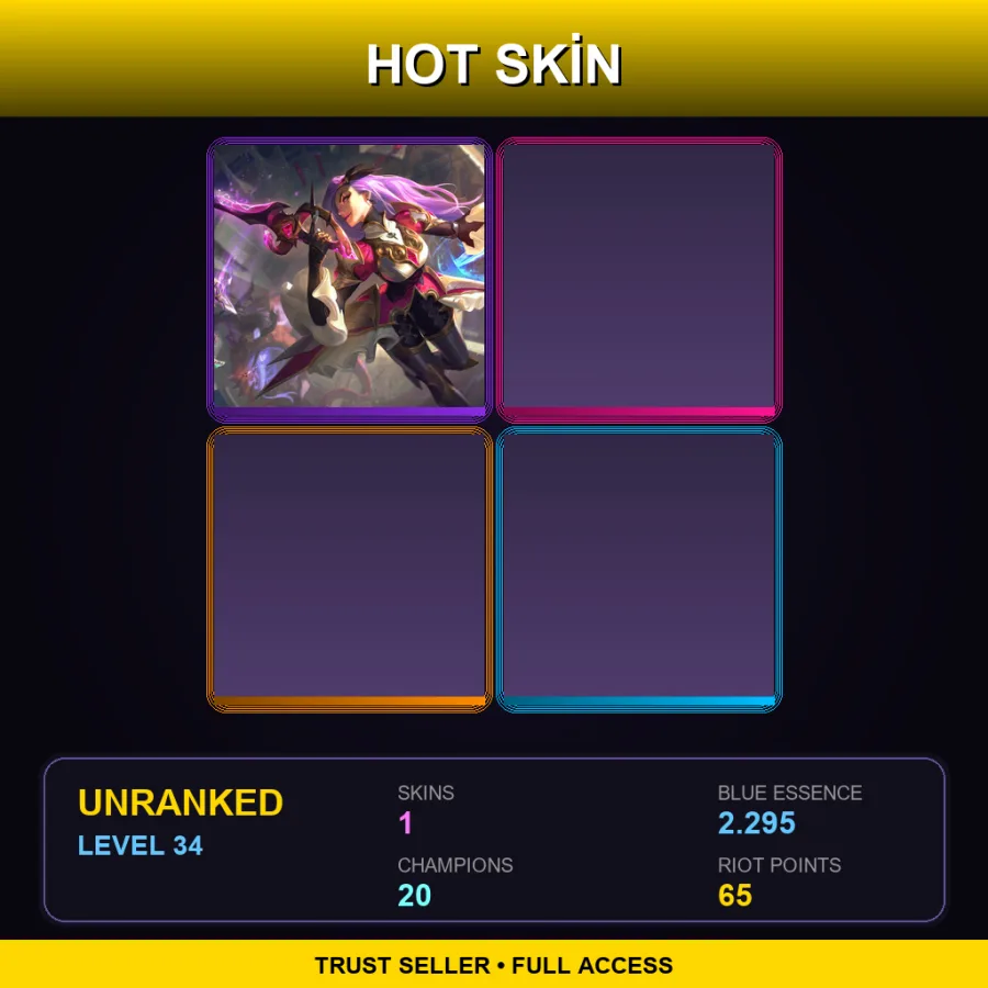 BR | Lv34 | Unranked | 1 Skin | 20 Champ