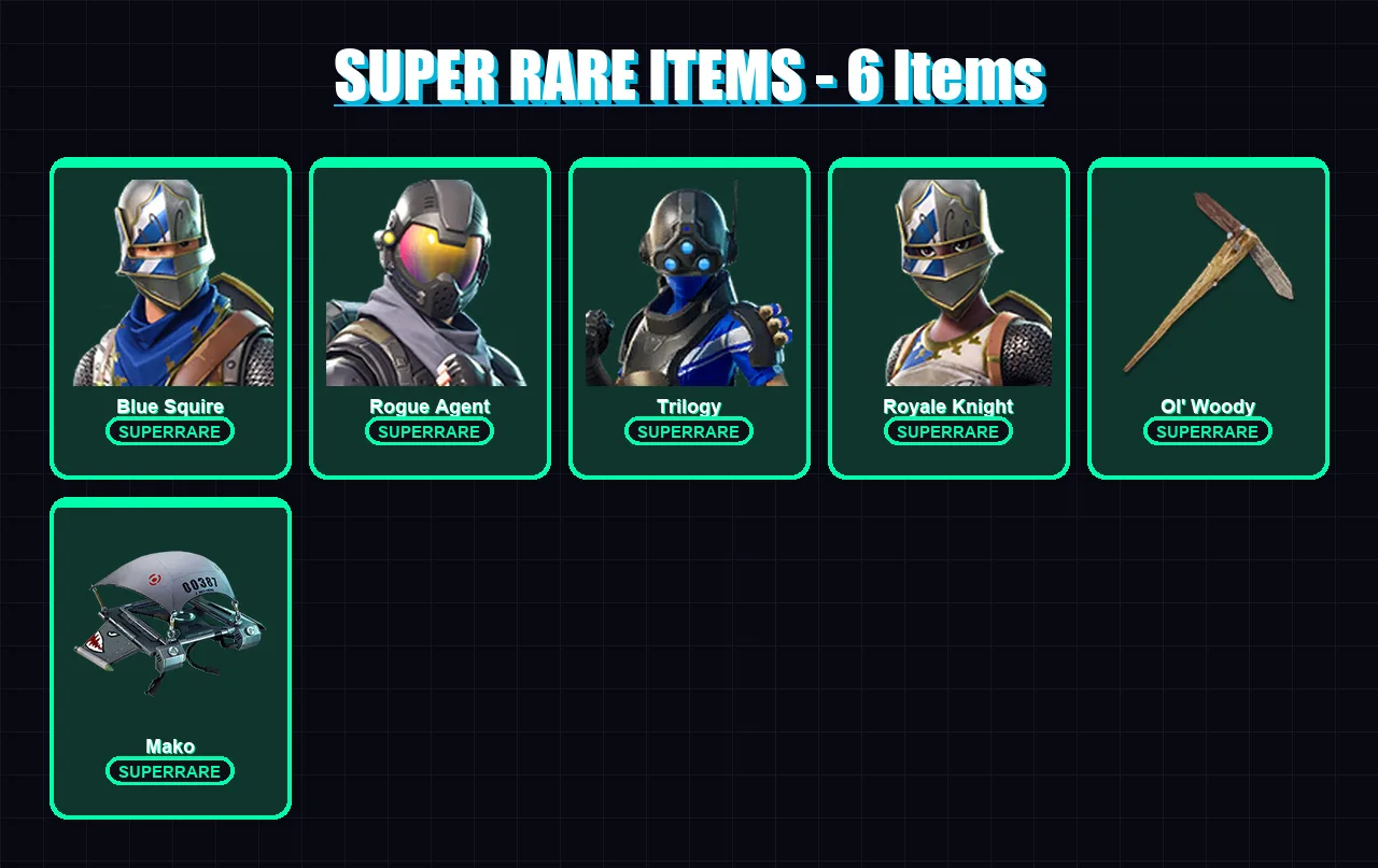 [PC/XBOX/PSN] | Blue Squire | Rogue Agent | Trilogy | Royale Knight | The Origin | 39 skin | 46 pickaxe | 57 emote | 53 glider | Lv972