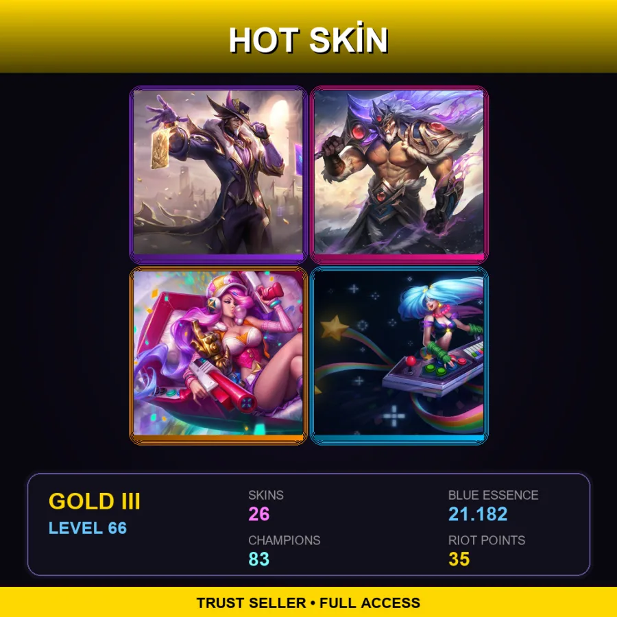 TR | Lv66 | Gold III | 26 Skin | 83 Champ