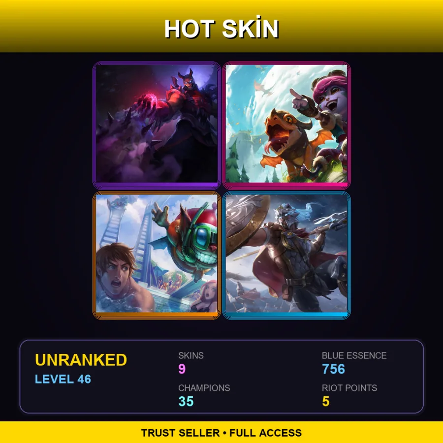 LAS | Lv46 | Unranked | 9 Skin | 35 Champ — Glaive Warrior Pantheon