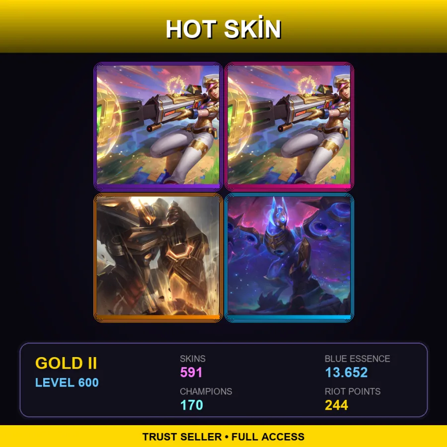 VN | Lv600 | Gold II | 591 Skin | 170 Champ with Jhin