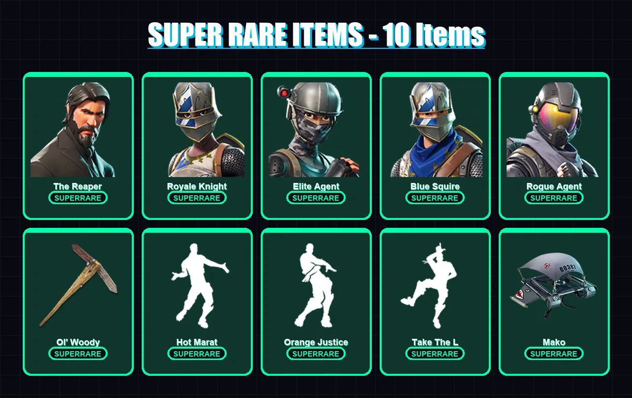 [PC/PSN] | The Reaper | Royale Knight | Elite Agent | Blue Squire | Rogue Agent | 25 skin | 16 pickaxe | 36 emote | 21 glider | Lv317