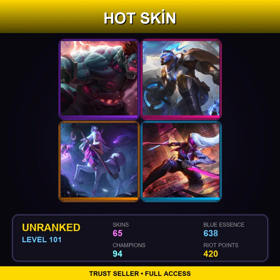 EUW | Lv101 | Unranked | 65 Skin | 94 Champ