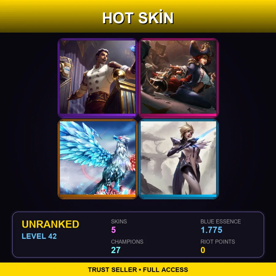 LAS | Lv42 | Unranked | 5 Skin | 27 Champ