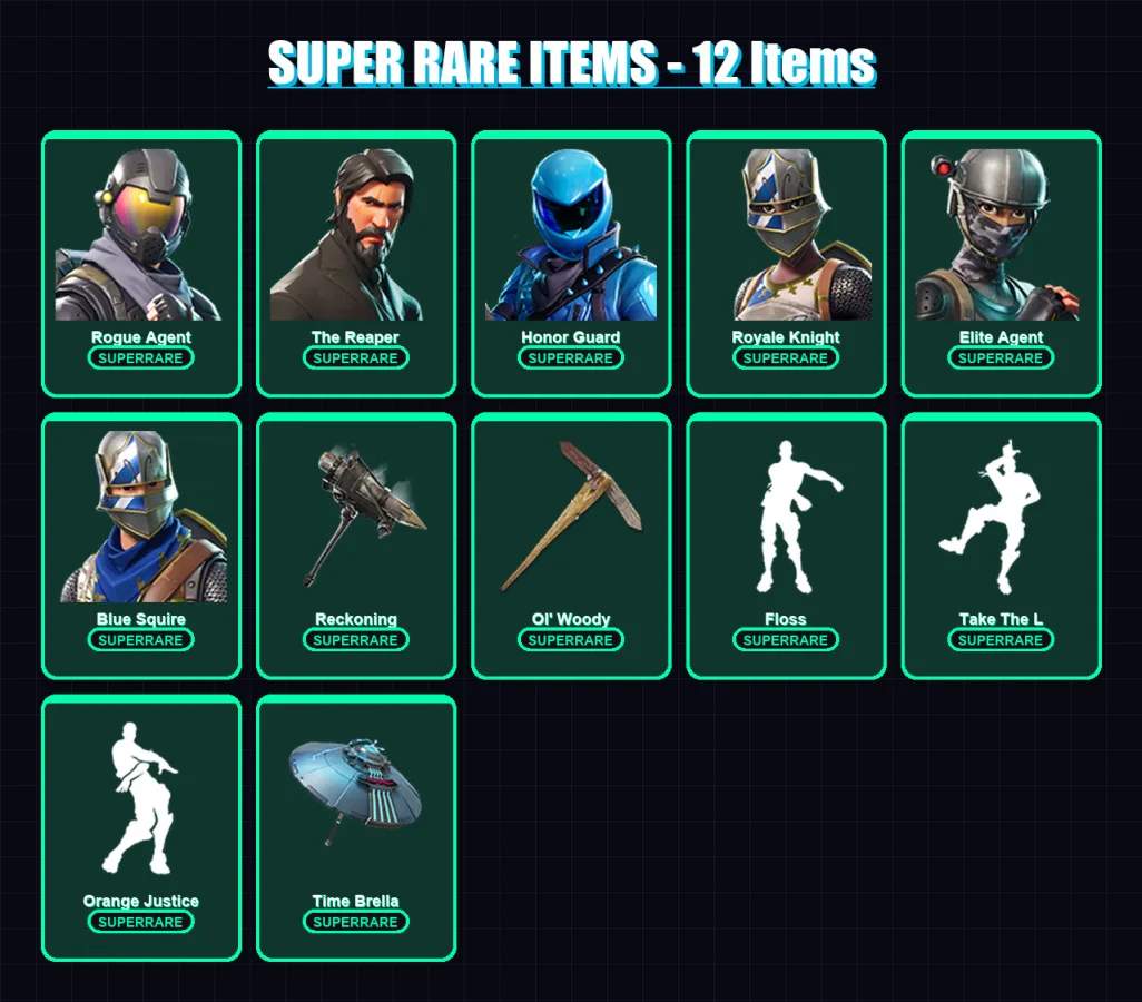 [PC/PSN] | Rogue Agent | The Reaper | Honor Guard | Royale Knight | Elite Agent | 93 skin | 81 pickaxe | 100 emote | 92 glider | Lv1529