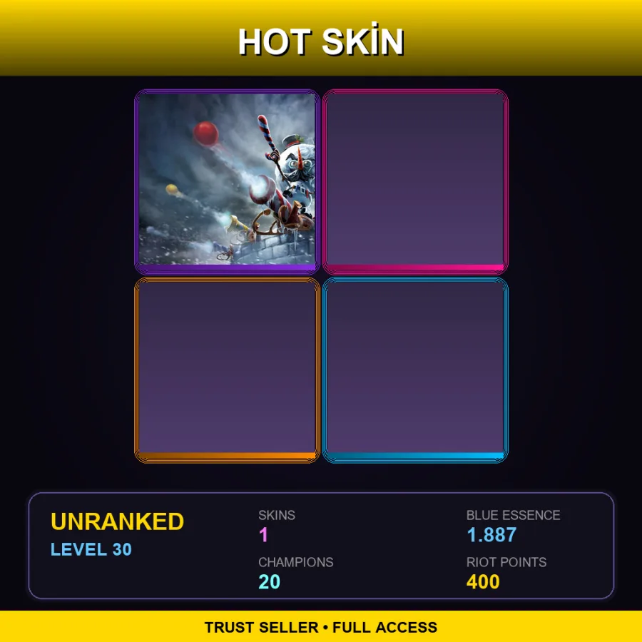 RU | Snowmerdinger | 1 Skin | 20 Champ | Lv30