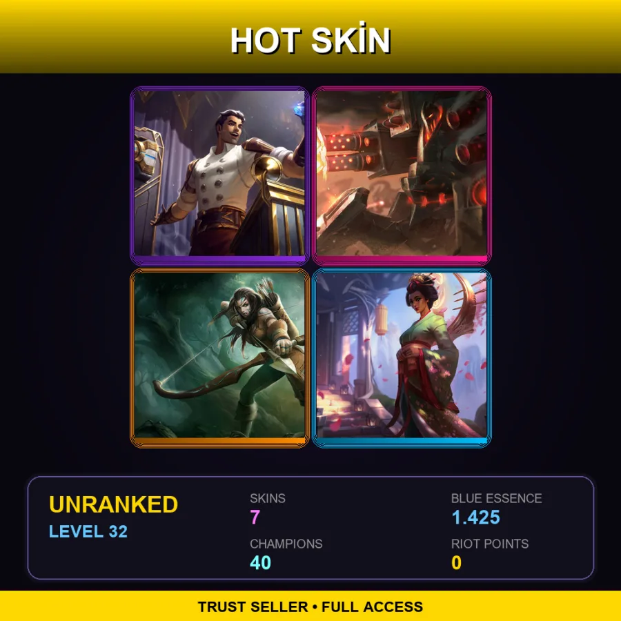 LAS | Lv32 | Unranked | 7 Skin | 40 Champ — Woad Ashe