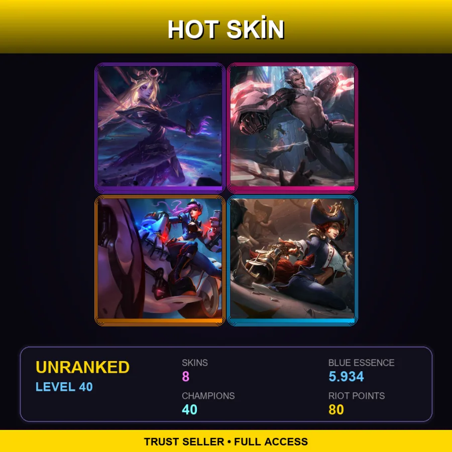 BR | Lv40 | Unranked | 8 Skin | 40 Champ