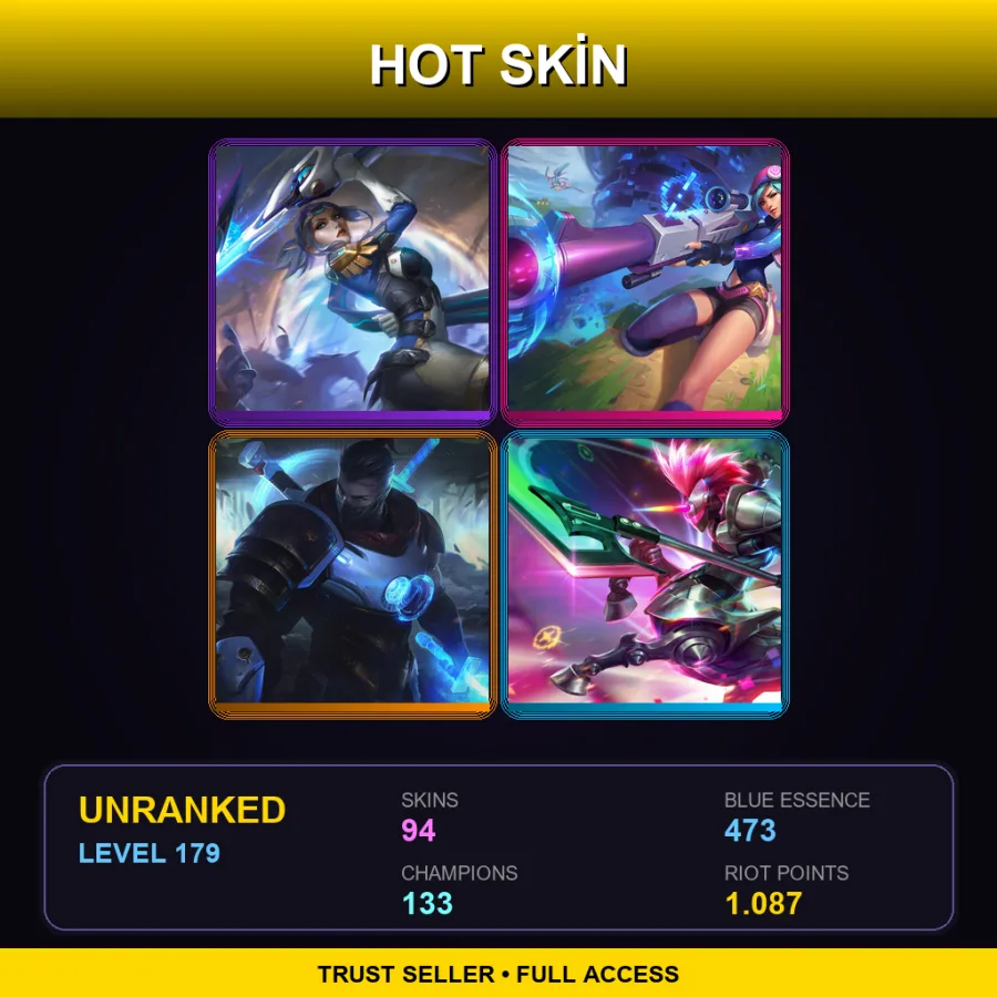 LAS | Lv179 | Unranked | 94 Skin | 133 Champ
