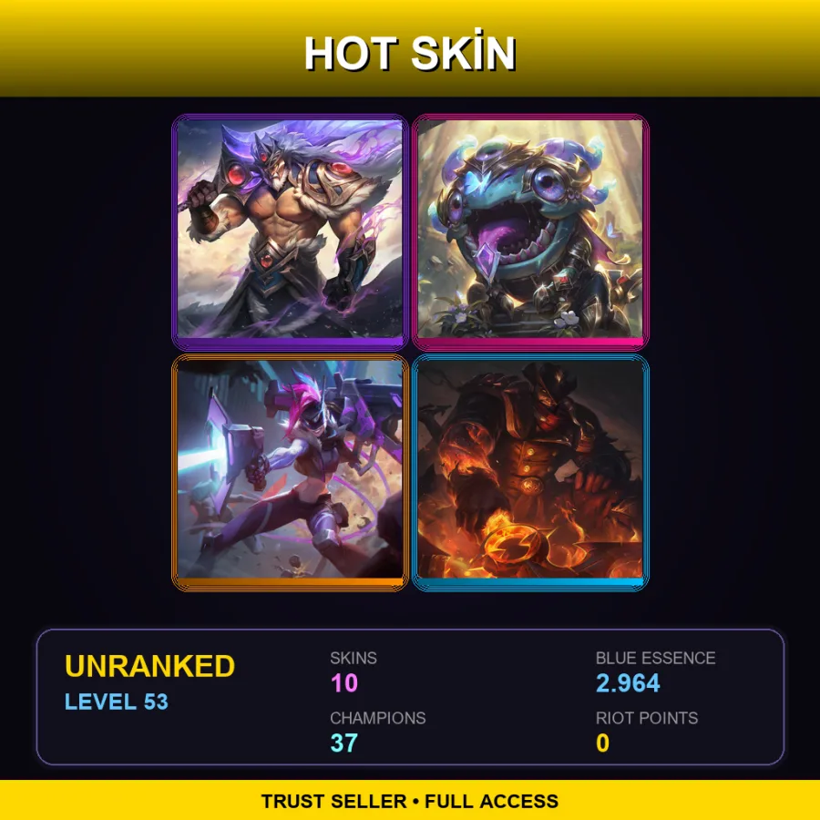 TR | Lv53 | Unranked | 10 Skin | 37 Champ — Ruined Draven