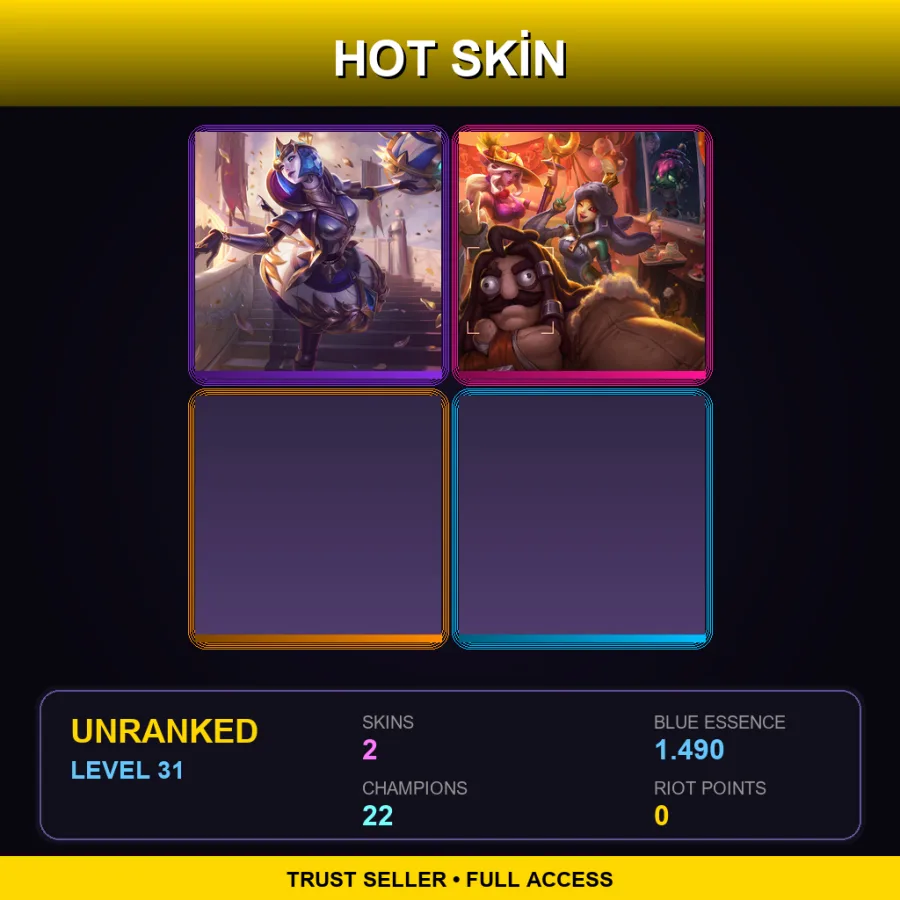 EUW | Lv31 | Unranked | 2 Skin | 22 Champ