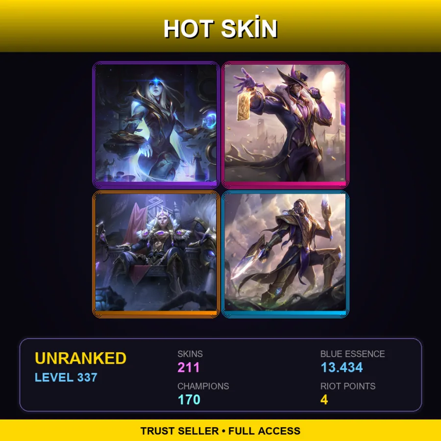 TR | Lv337 | Unranked | 211 Skin | 170 Champ