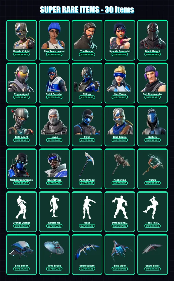 [PS4/PS5/XBOX/PC] | Royale Knight | Blue Team Leader | The Reaper | 68 skin | Lv838