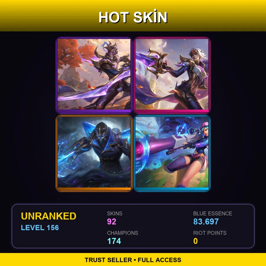 VN | Lv156 | Unranked | 92 Skin | 174 Champ — Eternal Sword Yi