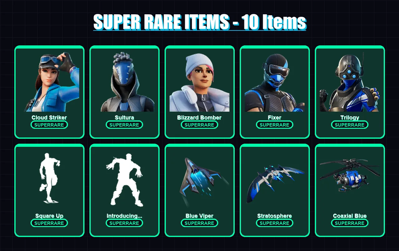[PC/XBOX] | Cloud Striker | Sultura | Blizzard Bomber | Fixer | Trilogy | 29 skin | 28 pickaxe | 27 emote | 26 glider | Lv238 — Game account