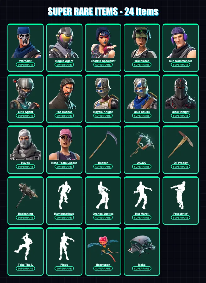 [PC/XBOX/PSN] | Warpaint | Rogue Agent | Sparkle Specialist | Trailblazer | Sub Commander | 84 skin | 61 pickaxe | 66 emote | 60 glider | Lv641 — Fortnite account