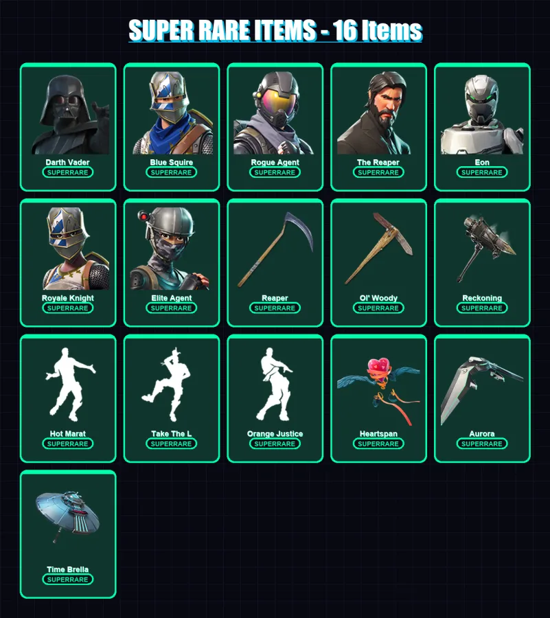 [PC/XBOX/PSN] | Darth Vader | Blue Squire | Rogue Agent | The Reaper | Eon | 288 skin | 224 pickaxe | 207 emote | 174 glider | Lv2798