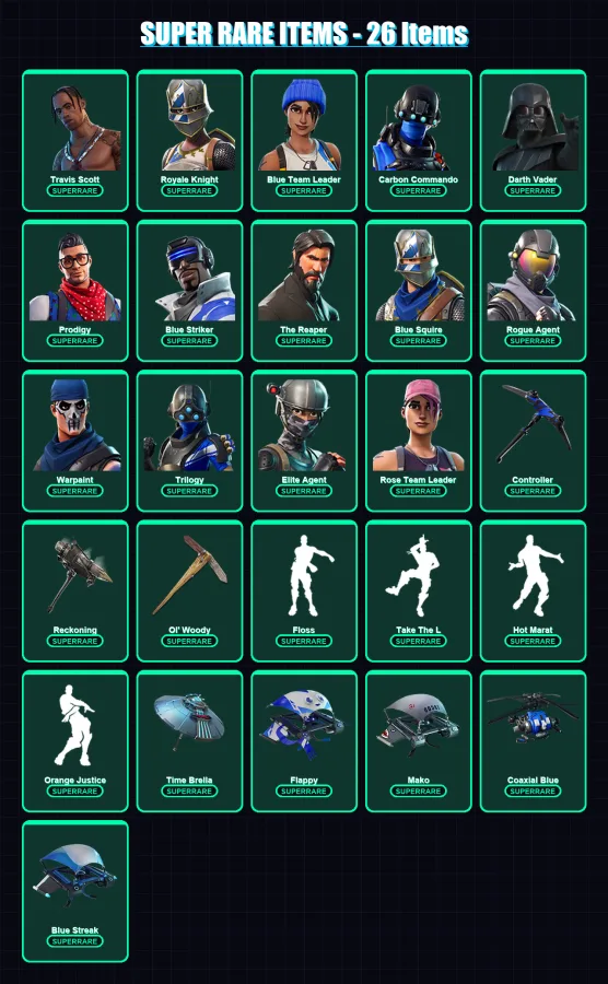 [PS4/PS5/XBOX/PC] | Travis Scott | Royale Knight | Blue Team Leader | 110 skin | Lv1122