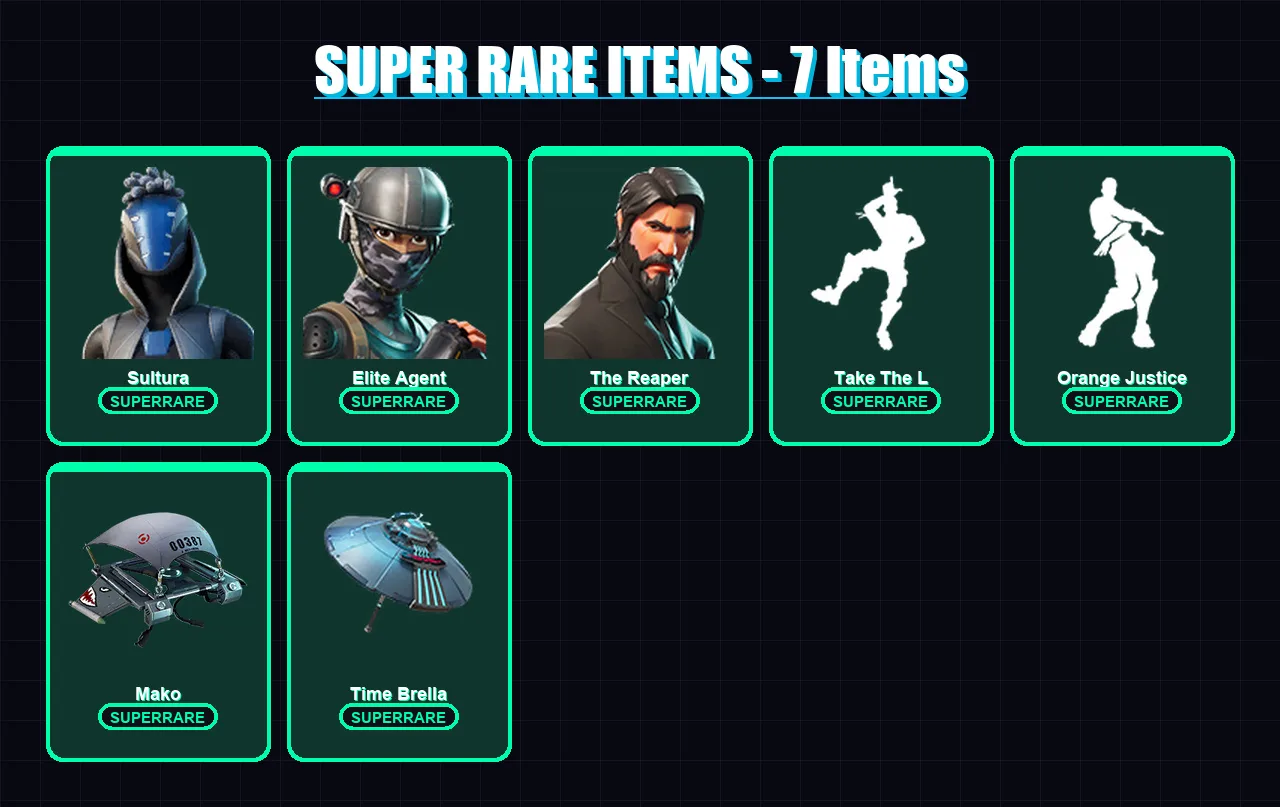 [PS4/PS5/XBOX/PC] | Sultura | Elite Agent | The Reaper | Valor | Drift | 39 skin | 36 pickaxe | 51 emote | 48 glider | Lv753