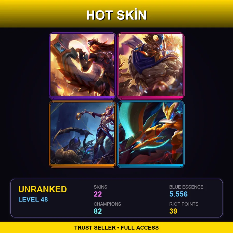 EUNE | Lv48 | Unranked | 22 Skin | 82 Champ