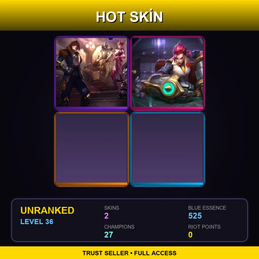 OCE | Lv36 | Unranked | 2 Skin | 27 Champ