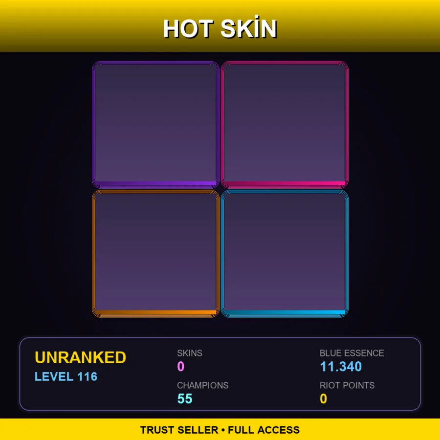 LAS | Lv116 | Unranked | 0 Skin | 55 Champ — LoL account