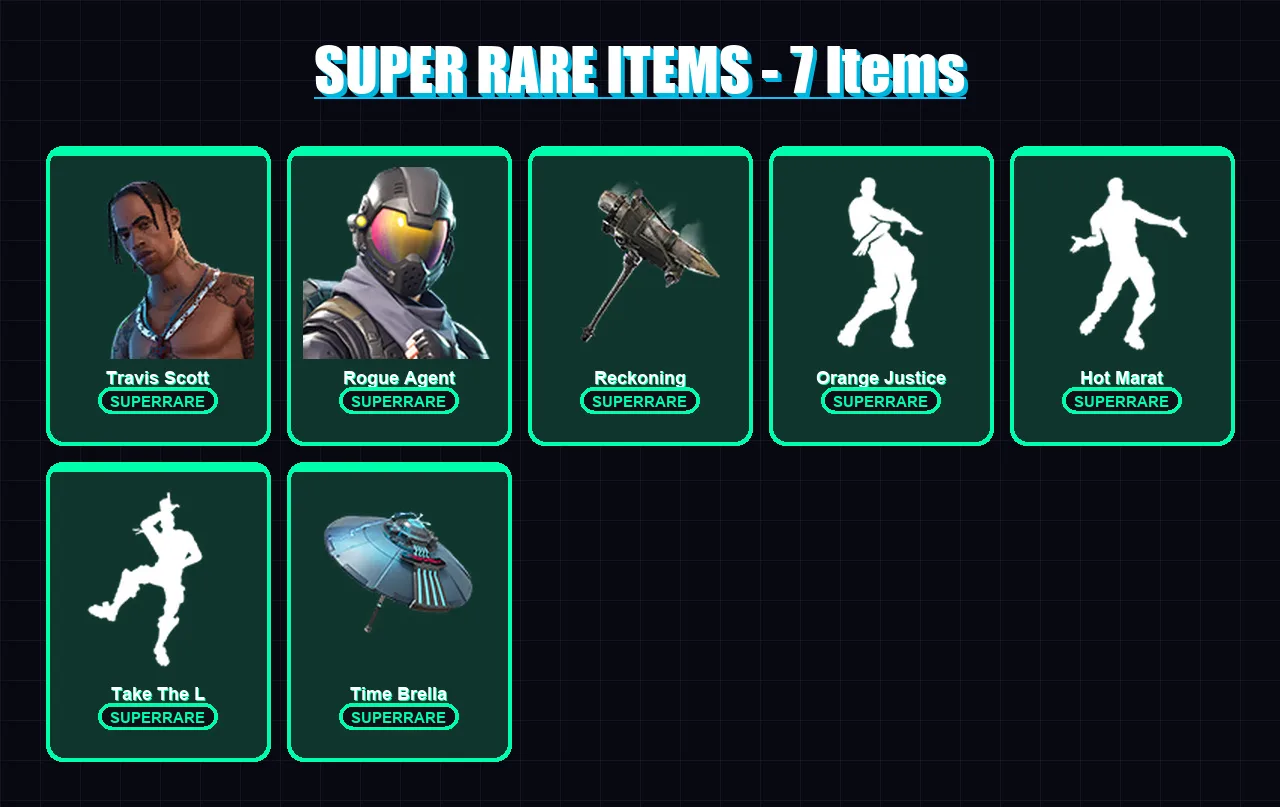 [PC] | Travis Scott | Rogue Agent | Midas | Leviathan | Deadpool | 117 skin | 93 pickaxe | 97 emote | 84 glider | Lv1574 — Fortnite account
