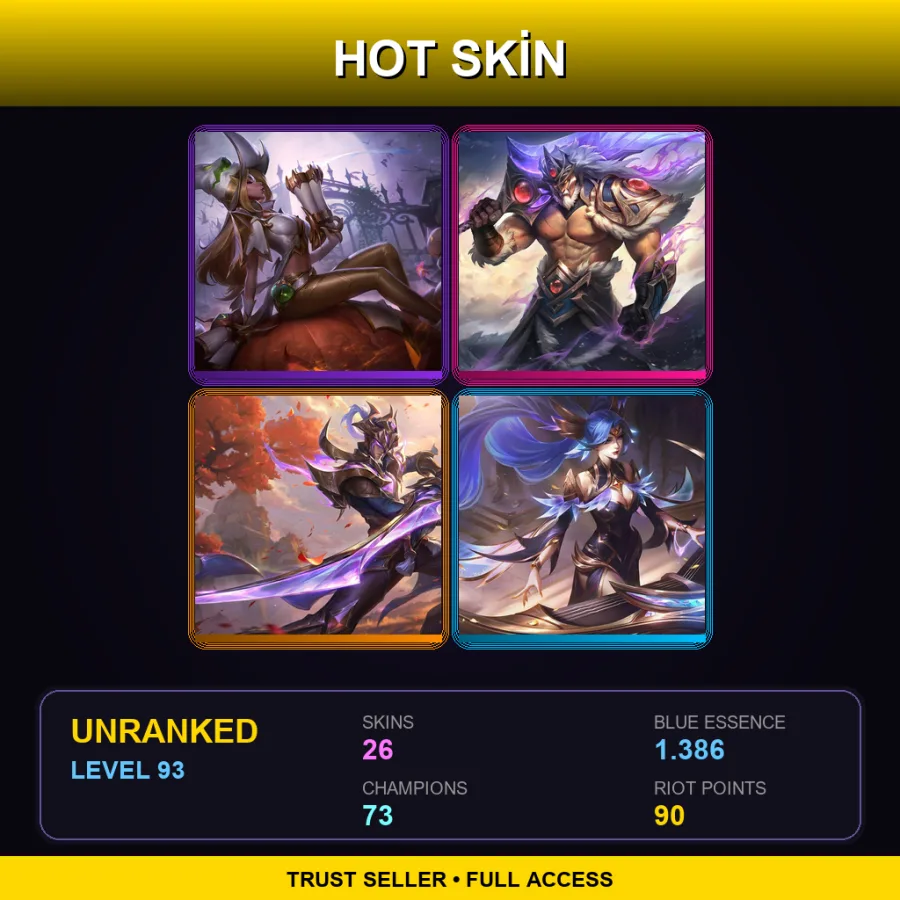 SG | Lv93 | Unranked | 26 Skin | 73 Champ