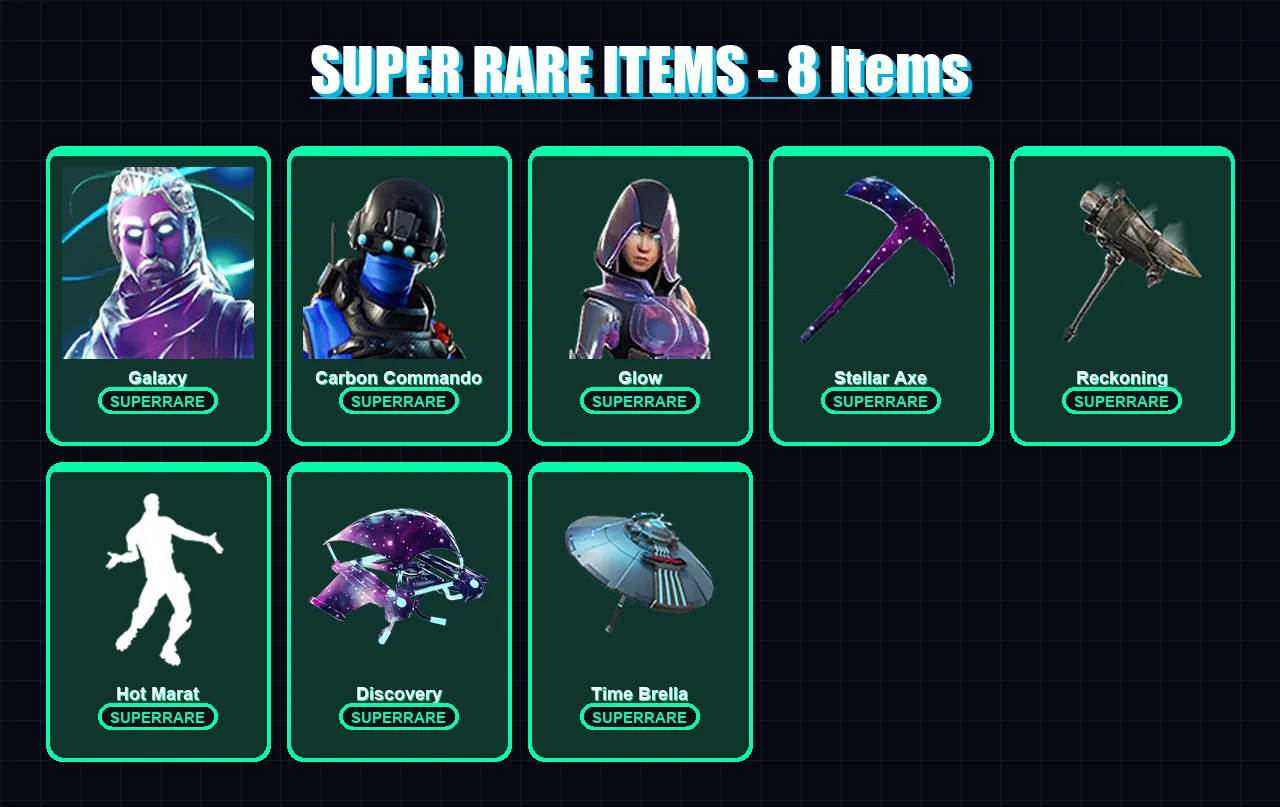 [PC/XBOX] | Galaxy | Carbon Commando | Glow | Singularity | Ragnarok | 76 skin | 74 pickaxe | 80 emote | 84 glider | Lv1209