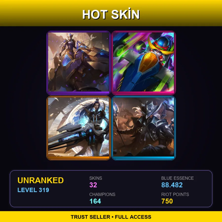 LAN | Lv319 | Unranked | 32 Skin | 164 Champ