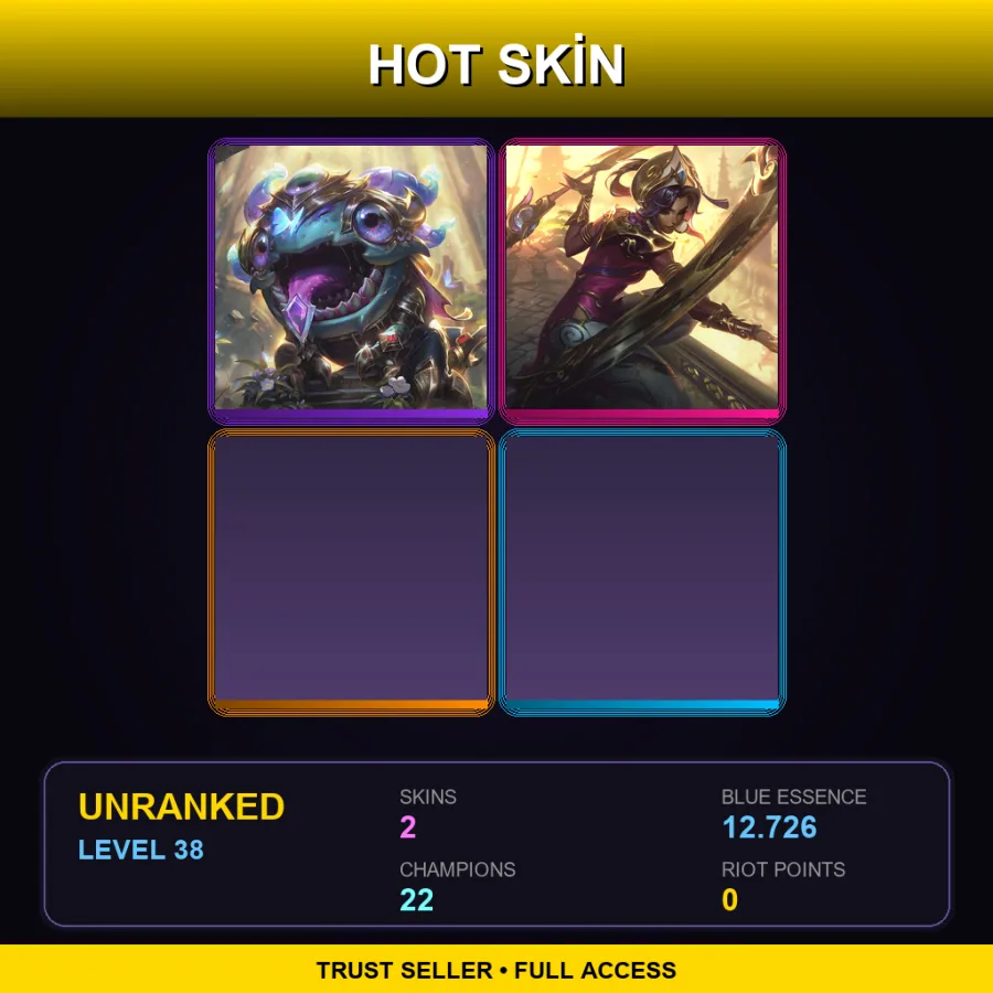 EUW | Lv38 | Unranked | 2 Skin | 22 Champ
