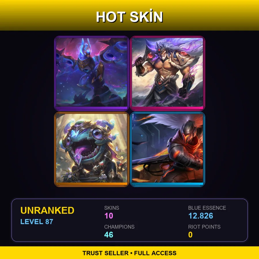 TR | Lv87 | Unranked | 10 Skin | 46 Champ