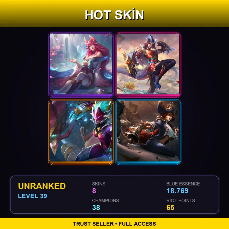 LAS | Lv39 | Unranked | 8 Skin | 38 Champ — Immortal Journey Shyvana